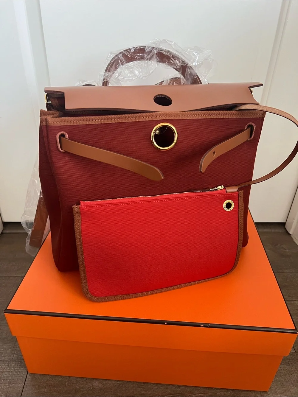 Hermès Herbag Zip RT 31 Verso Hunter Cow/Bico Officier Canvas - Picture 14 of 16